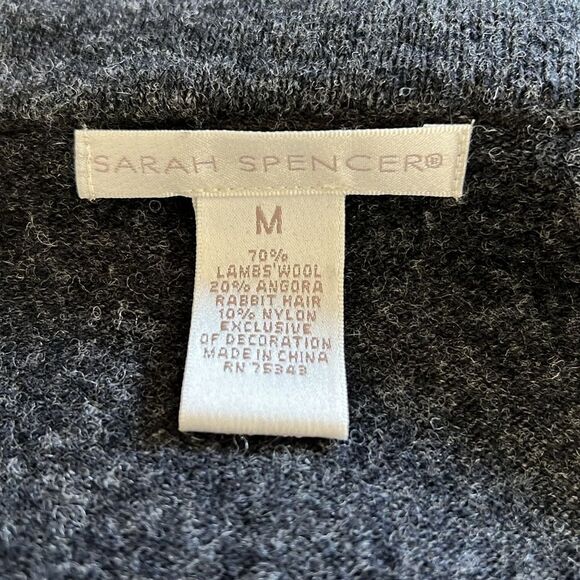 Sarah Spencer Wool Angora Open Front Cardigan Sweater Medium - Picture 10 of 11